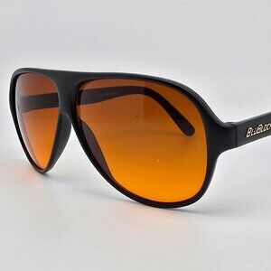 BluBlocker 0440/2701 Black Frame Amber Malenium Lens Original Aviator Sunglasses